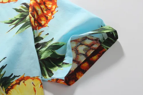 Vista 5 de SSLR Camisas hawaianas de manga corta con botones para hombre