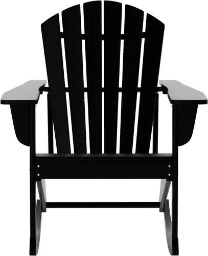 Vista 3 de WestinTrends Dylan - Silla mecedora Adirondack de plástico de polietileno para exteriores, color negro