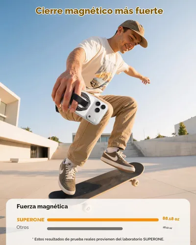 Vista 3 de SUPERONE Soporte magnético para teléfono MagSafe Negro