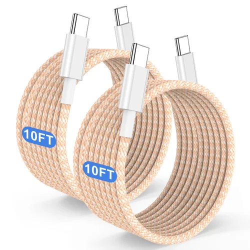 Vista 9 de Cable de carga rápida USB C a C de 240 W de largo de 10 pies, cable de carga tipo C a C para Apple iPhone 17 Pro Max/17 Air/16 Pro Max/16 Plus/15