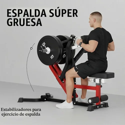 Vista 2 de Mikolo Máquina de remo sentada con placa para gimnasio en casa, capacidad de 400 libras, brazos independientes y asiento ajustable