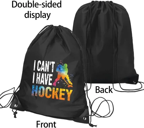 Vista 3 de Pishovi I Can I Have Hockey - Bolsa deportiva impermeable con cordón para hombre y mujer, regalos de jugador de hockey, regalo de hockey