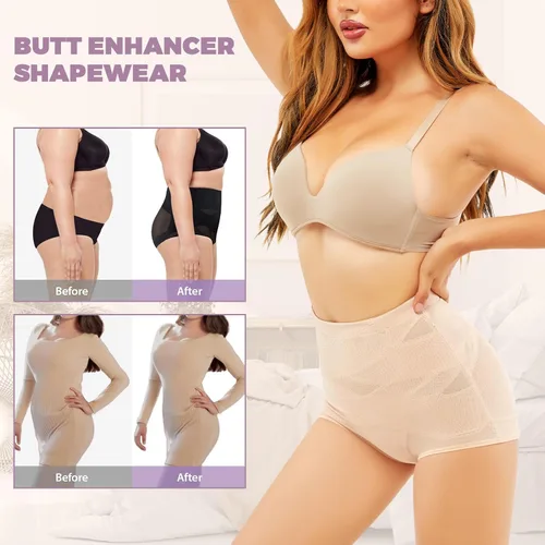 Vista 3 de PRAVETTE Tummy Control Shapewear Panties for Women High Waist Body Shaper Slimming Underwear Girdle Panty