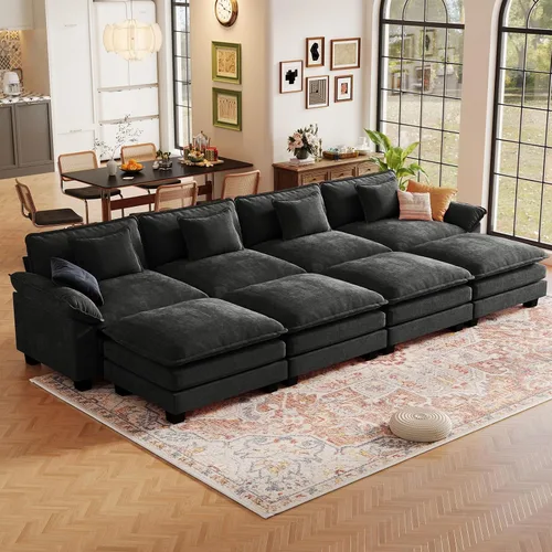 Vista 12 de CDCASA Silla de acento de gran tamaño de 50'' con otomana Asiento extra ancho y profundo estilo sofá nube para sala de estar, dormitorio, rincón