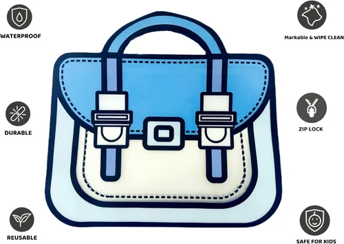Vista 4 de Trendybag - Bolsas de regalo de fiesta con asa superior, color rojo y azul, 20 bolsas de cumpleaños con parte inferior de pie (L, color mixto)