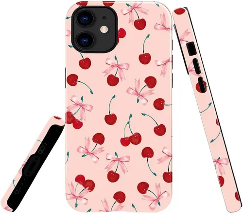 Vista 22 de Funda TnXee Compatible con iPhone 11, Funda Híbrida Brillante de 2 Capas para Prevenir Caídas para Niñas y Niños, Aspecto Bonito con Flores Salvajes