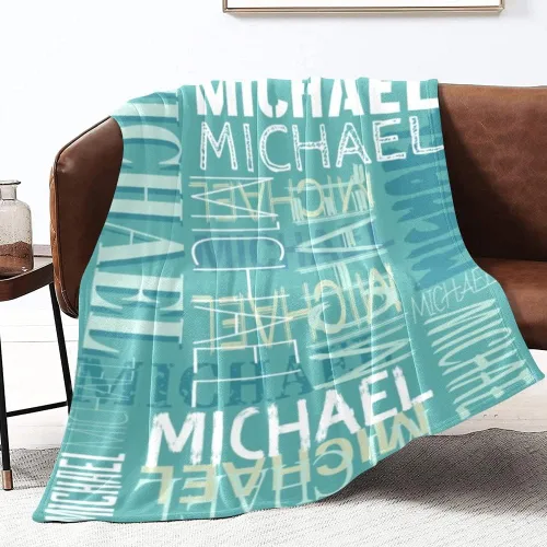 Vista 5 de Mantas personalizadas con nombre para niños y adultos, manta de franela personalizada con nombre para bebé, niña, niño, regalos personalizados