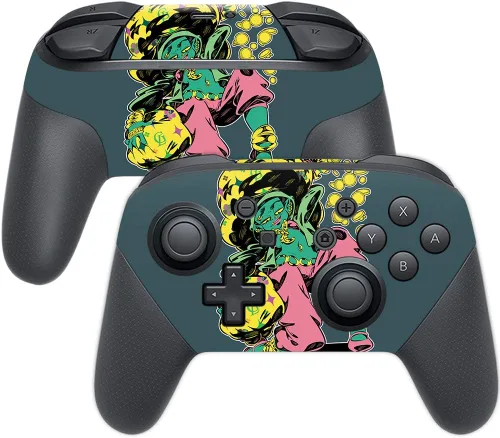 Vista 5 de MightySkins Skin compatible con Nintendo Switch Pro Controller - Alien Battle Funda protectora de vinilo duradera y única Fácil de aplicar