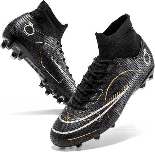 Vista 2 de breooes Botines de fútbol para hombre, botas de fútbol profesional, para entrenamiento, para exteriores, deportes de interior, atléticos, para niño