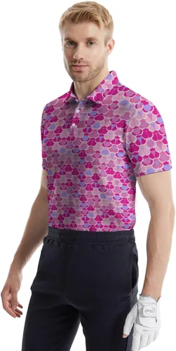 Vista 2 de Camisas polo divertidas para hombre de los años 80, camisas de golf de secado rápido que absorben la humedad, divertidas camisas polo de golf
