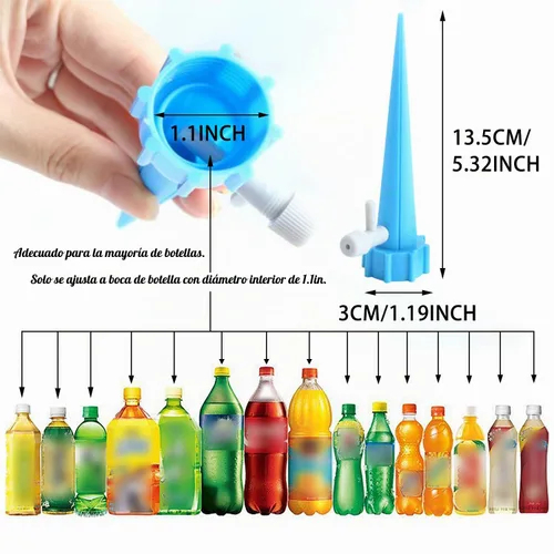 Vista 2 de GIHENHAO Paquete de 24 picos de riego automático para plantas, riego automático de plantas en interiores, dispositivos de riego por goteo ajustables