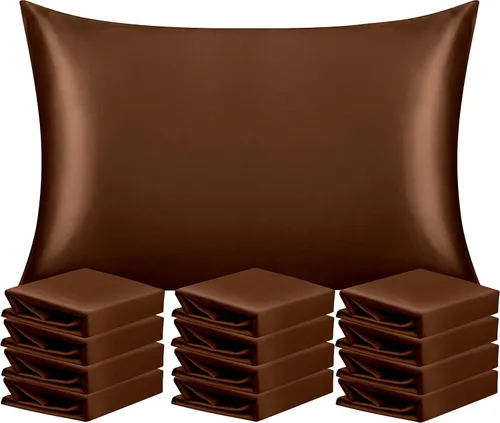 Vista 83 de NTBAY Paquete de 2 fundas de almohada estándar de satén para cabello y piel, lujosas y sedosas fundas de almohada con cierre de sobre, 20 x 26