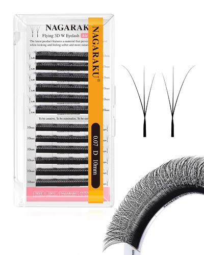 Vista 249 de NAGARAKU Extensiones de pestañas prefabricadas en abanico 3D W 0.05 C 0.315 0.05-C 3D W