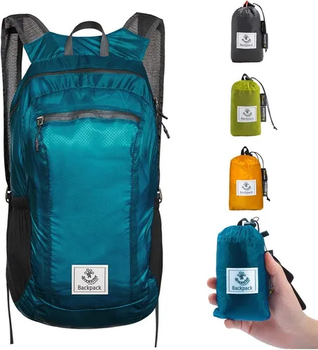 Vista 12 de Mochila 4Monster de excursionismo, de día, resistente al agua, ligera, plegable, para viajes, campamento, exteriores