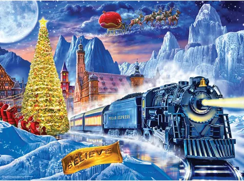 Vista 7 de MasterPieces Rompecabezas navideño de 100 piezas para niños, The Polar Express, 14 x 19 pulgadas