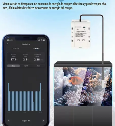 Vista 4 de Módulo de sensor de controlador de temperatura WiFi, aplicación Tuya, control remoto inalámbrico de 16 A, interruptor inteligente con monitoreo