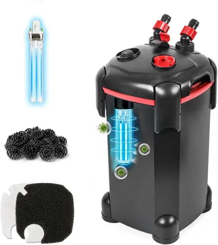 Vista 9 de PONDFORSE Filtro de Cartucho de 172 GPH, filtro externo para acuario, máquina de limpieza de circulación de agua ultra silenciosa con medios