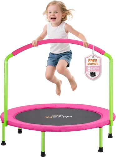 Vista 9 de Ativafit - Trampolín con banda elástica de 36 pulgadas, mango grande para niños de 2 a 6 años, trampolín mini para interiores y exteriores