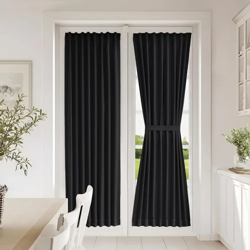 Vista 69 de Vatge Cortinas laterales autoadhesivas para puertas de cristal, sin taladro, extraíble, panel de filtrado de luz, 1 panel, 12 pulgadas de ancho x 60