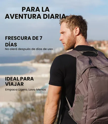 Vista 4 de Camiseta 100% de lana merino para hombre - Camiseta interior de capa base Tinta negra
