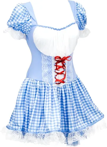 Vista 3 de Kansas Belle - Disfraz de Halloween para mujer, vestido de libro de Dorothy of Oz (L)
