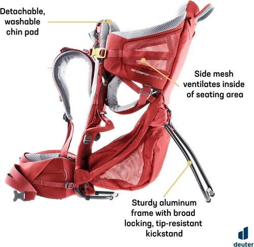 Vista 5 de Deuter Kid Comfort Active (ajuste estándar) y Active SL (ajuste de mujer) portabebés y mochila