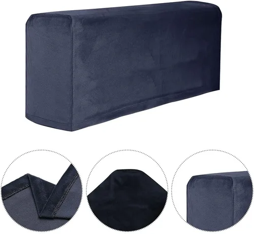 Vista 3 de Funda para reposabrazos de sofá, 2 fundas elásticas para sillas, sofá, sillón, fundas para sillón reclinable (azul marino)