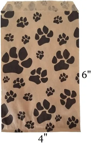 Vista 2 de 888 Display - 100 bolsas planas de papel de mercancía de 4 x 6 pulgadas para regalos, ventas POP, regalos, ideal para tiendas de mascotas.