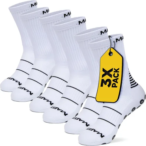 Vista 26 de Maestro - Calcetines de agarre de fútbol para hombres y mujeres con almohadillas antideslizantes, ideales para fútbol, baloncesto y deportes