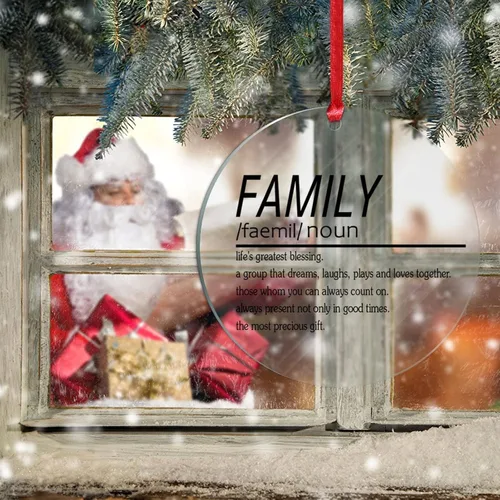 Vista 6 de Definición de sustantivo familiar, adorno acrílico de Navidad, definición divertida, adorno para árbol de Navidad, definición familiar, suministros