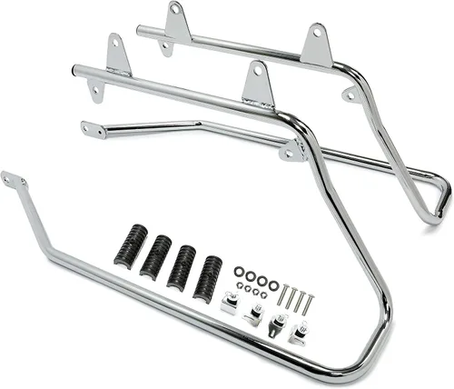 Vista 9 de KUAFU Soporte cromado y alforjas de sillín con cierre de tapa y llave compatible con modelos Harley Davidson Softail 1993-2013 Kit de soporte