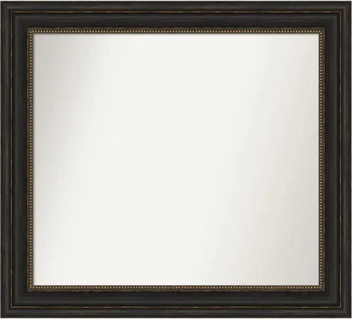 Vista 751 de Amanti Art Espejo de pared personalizado no biselado (25 x 25 pulgadas), marco de bronce acentuado, varios tamaños personalizados, espejo de baño