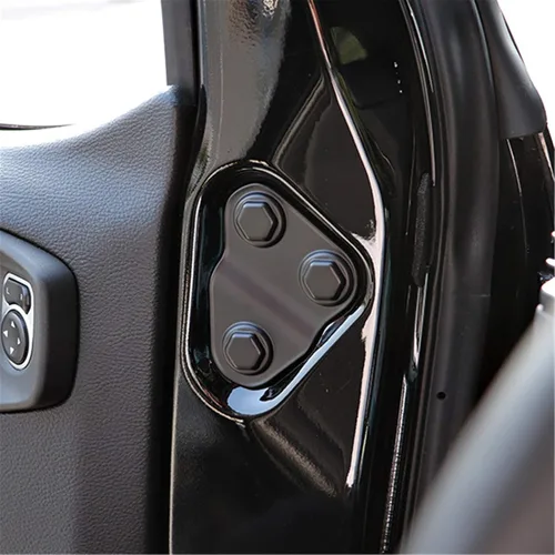 Vista 4 de YOCTM Protector de tornillo de puerta compatible con Jeep Wrangler JL JT Willys Sport S Rubicon Deluxe Sport Utility 4XE ABS negro