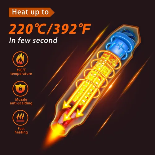 Vista 6 de Kit de tubos termorretráctiles, mini pistola de calor + 328 tubos