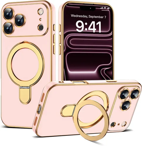 Vista 64 de Funda compatible con iPhone 12 con soporte de anillo magnético invisible [compatible con Mag-Safe] [Protector completo de lente de cámara] Funda