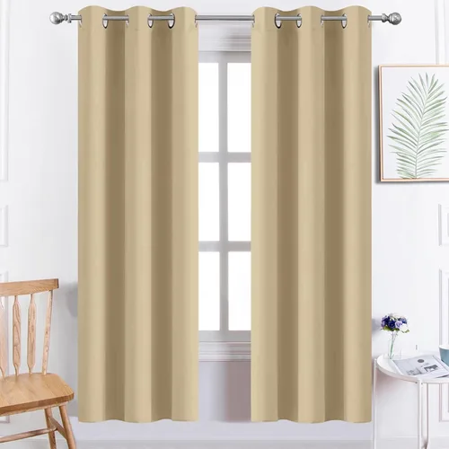 Vista 10 de Yakamok Cortinas opacas para dormitorio, aislamiento térmico, cortinas de oscurecimiento de habitación para sala de estar, juego de 2 paneles