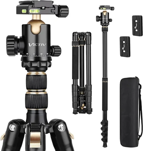 Vista 9 de Trípode profesional de 78 pulgadas para cámara Victiv, trípode monópode de aluminio para cámara DSLR, telescopio terrestre, telescopio, binoculares