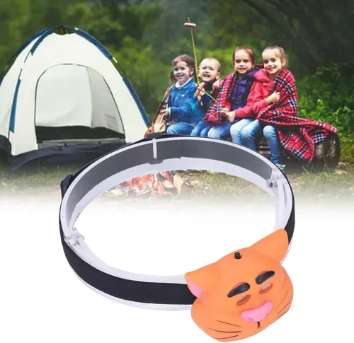 Vista 9 de CUEA Faro LED, 2 modos de luz, efecto gato, faro para niños, plástico, senderismo, al aire libre, niños