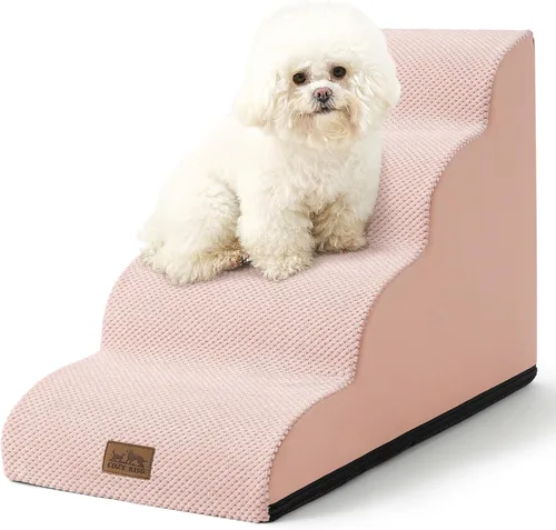 Vista 42 de COZY KISS Escaleras para perros pequeños de 11.8 pulgadas de alto, escalón curvado para cachorros, gatos mayores, rampa mediana para mascotas