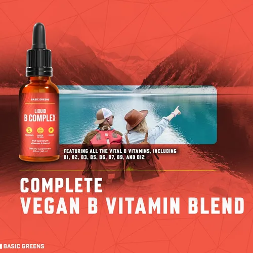 Vista 7 de Vitamina B Complex Liquid Drops Vegan – Fórmula sublingual extra fuerte, maximiza la absorción y aumenta la energía – B1, B2, B3, B5, B6, B7, B9