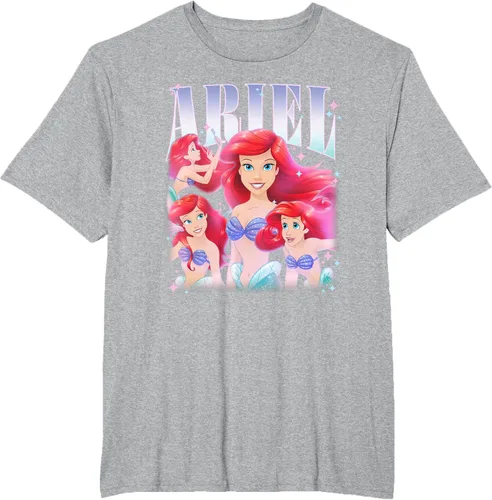 Vista 37 de Disney Camiseta de la princesa Ariel de la Sirenita Multi Pose, Negro