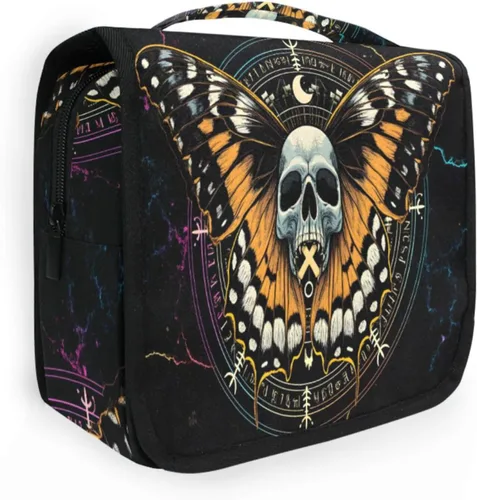 Vista 27 de MNSRUU Hanging Toiletry Bag Bats Satellites Skulls and Trees Travel Makeup bag for Toiletries Portable Travel Toiletry Organizer Cosmetic Bags with