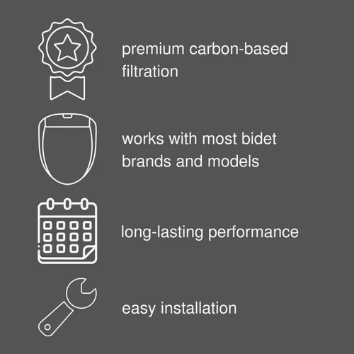Vista 3 de Brondell SWF44 Swash Filtro de bidé, sistema de filtración de agua de carbono premium para asientos de inodoro eléctricos de bidé, dura hasta 6 meses