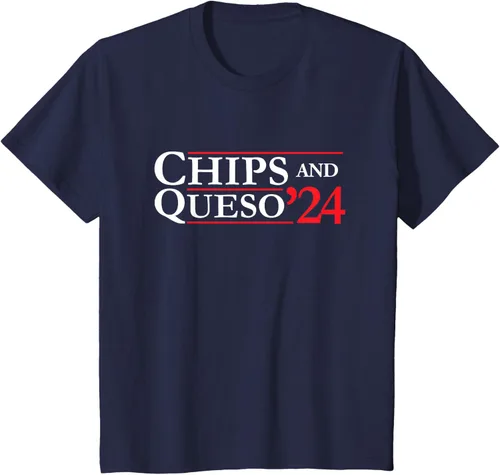 Vista 16 de Novedad 2024 Campaña electoral '24 Chips and Queso T-Shirt, Azul / Patchwork, S Azul Marino
