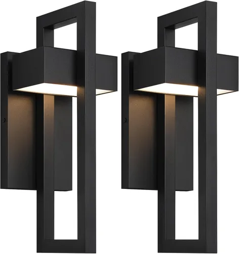 Vista 14 de LamQee Modernas luces de pared para exteriores de 3000 K, apliques de pared LED integrados para exteriores, accesorios de iluminación exterior