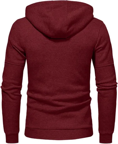 Vista 4 de Hooded T Shirts for Men Midweight Long Sleeve Casual Tops with Hood Stretch Print Graphic Athletic Pullover