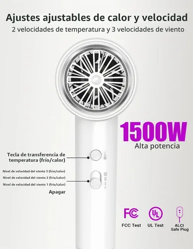 Vista 3 de NUTROMO - Secador de pelo, secado rápido de 3 minutos, 110000 RPM de alta