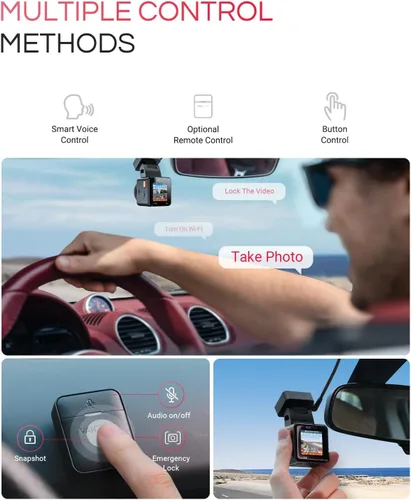 Vista 7 de Vantrue Cámara frontal E1 Pro 4K Mini Dash Cam frontal, STARVIS 2 PlatePix HDR visión nocturna para automóvil, GPS WiFi 5G integrado, pantalla IPS
