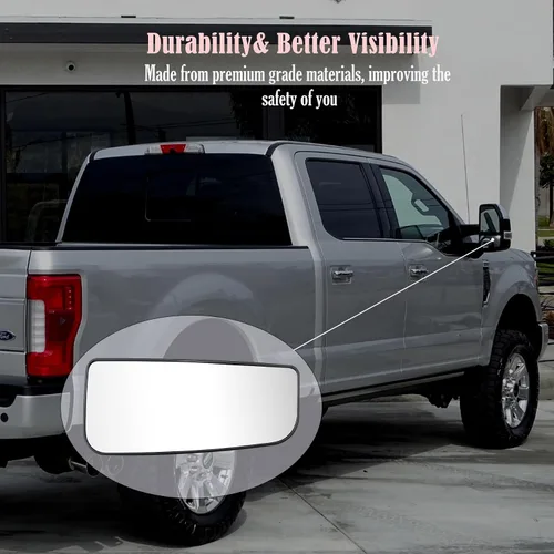 Vista 2 de Espejo calefactable inferior de vidrio para remolque lateral derecho del pasajero para Ford 2015-2020 F150 Truck 2017-2019 F250 F350 F450 F550 Super