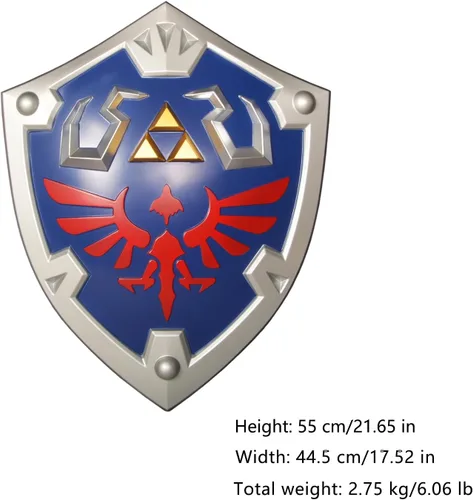 Vista 2 de Blue Shield - Juego de anime japonés para cosplay, espada Hylian Shield Metal